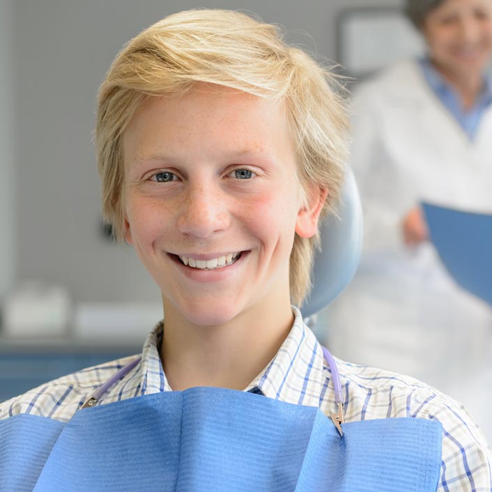Smiling dental patient